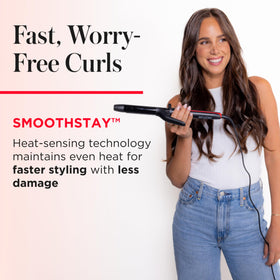 REVLON SmoothStay held in hand showing size and travel-friendly benefit