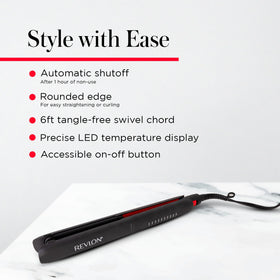 REVLON SmoothStay plate profile showing 1 inch width ideal for versatile styling control