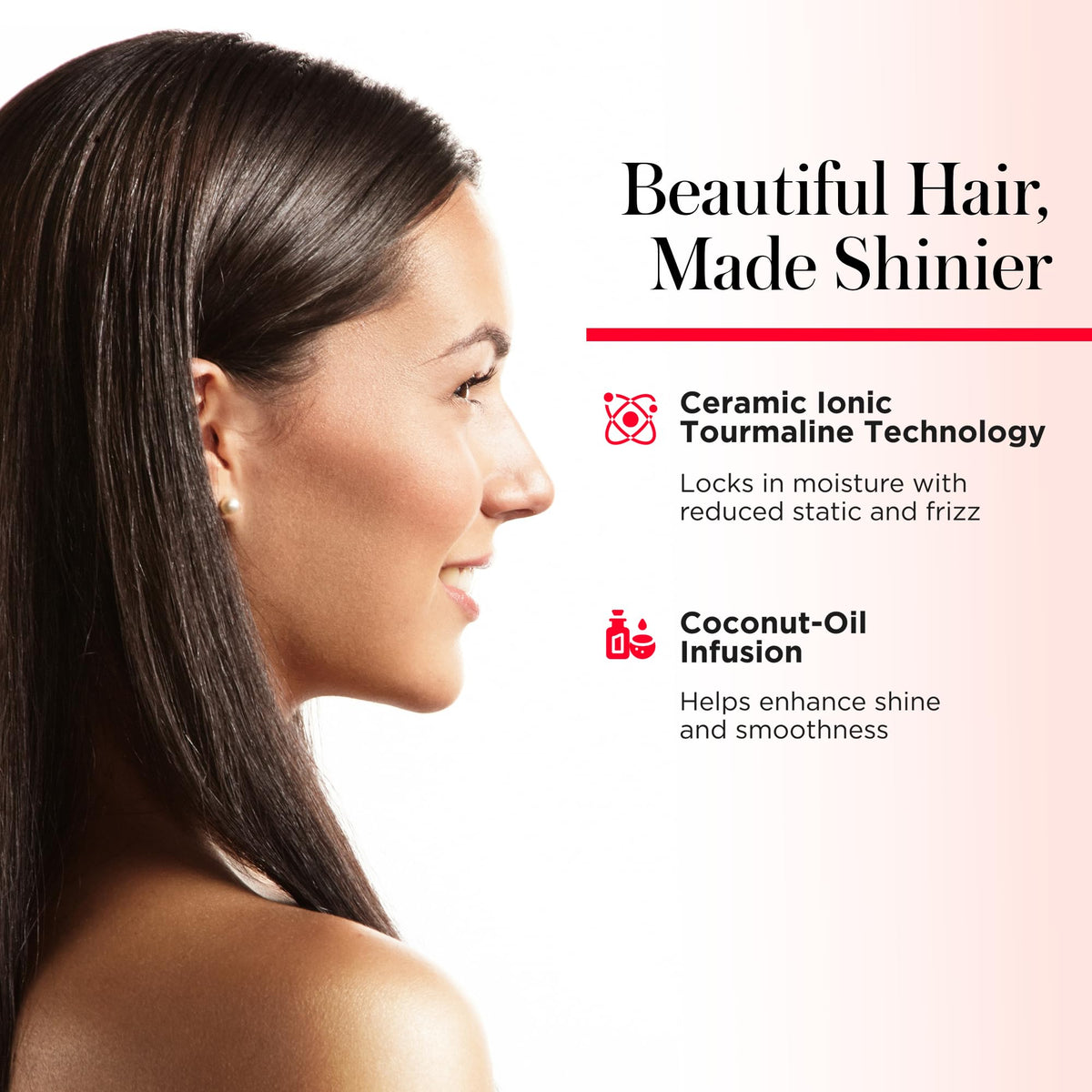 REVLON SmoothStay LED display close-up showing temperature settings for precise styling
