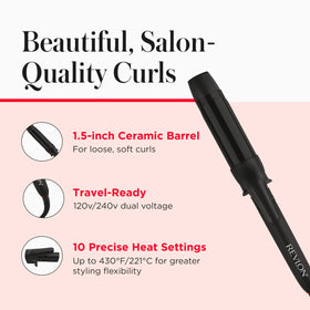 REVLON dual-voltage label for travel-friendly styling worldwide convenience