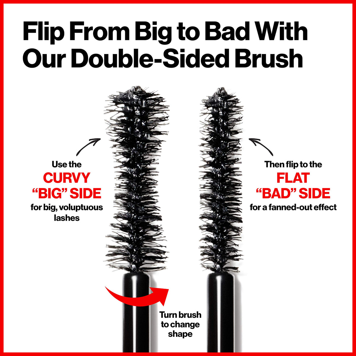 Revlon mascara texture swiped to show smooth, no-clump finish benefit