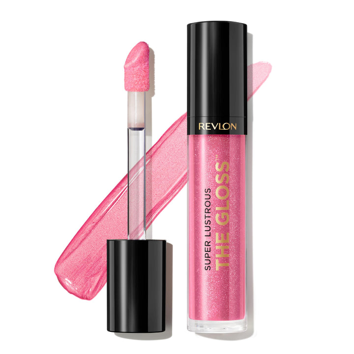 Revlon Super Lustrous front packaging showing glossy pink tube and branding for instant shine