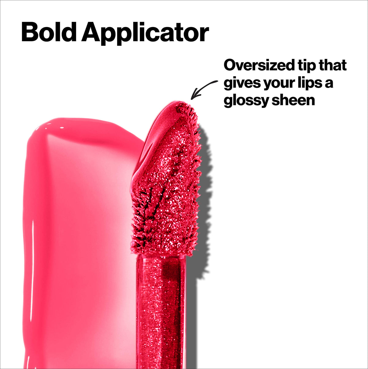 Revlon gloss on model lips in Snow Pink showcasing high-shine, flattering color benefit