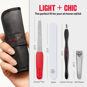 Revlon tools in open travel case organized for quick access and safe storage