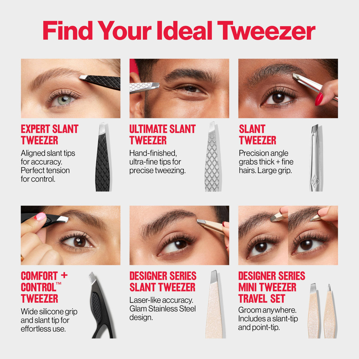 Revlon tweezers beside makeup bag in lifestyle scene for daily use
