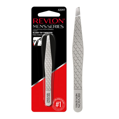 Revlon tweezers front view showing compact tool and precise tips for quick grooming