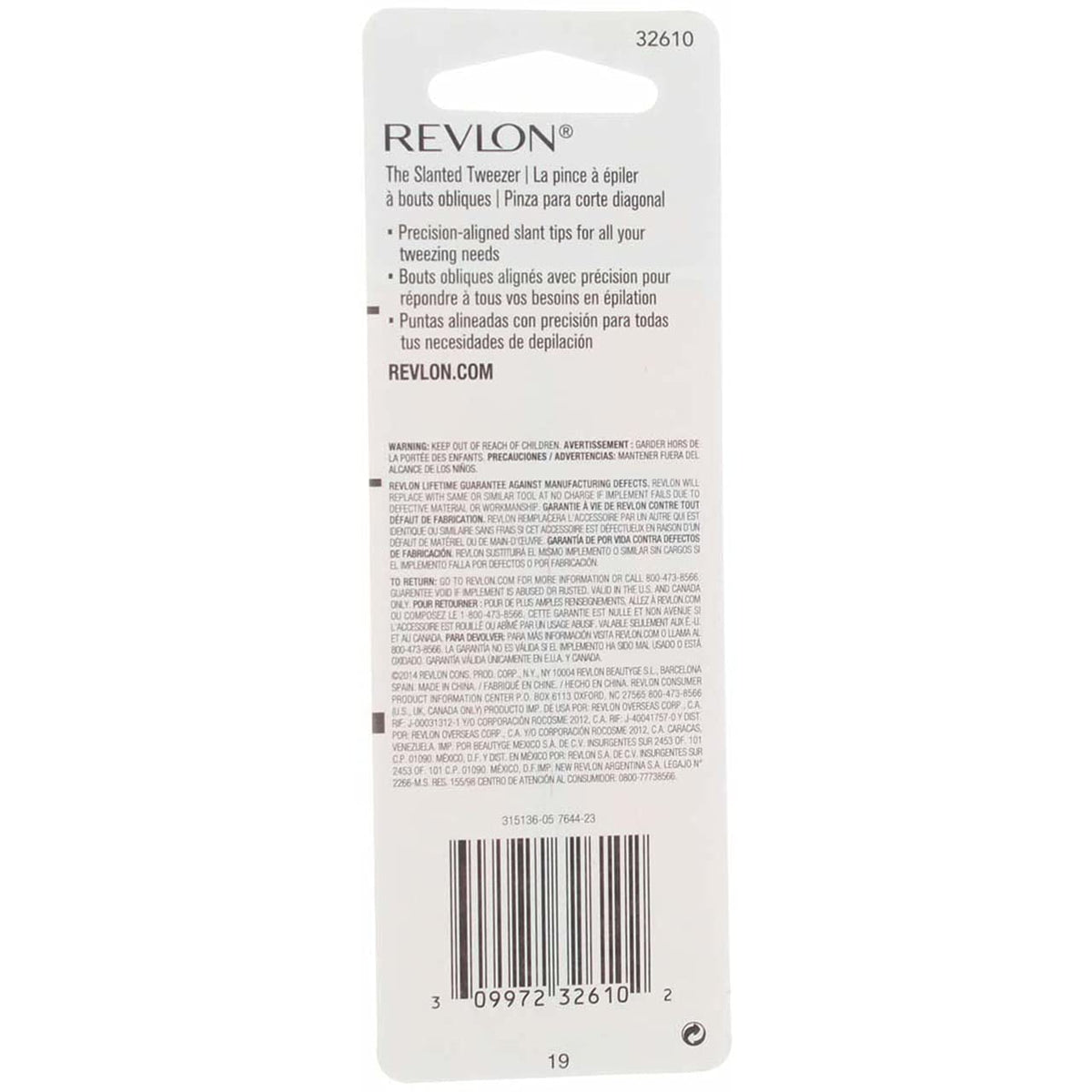 Revlon tweezers beside ruler showing salon-length size advantage