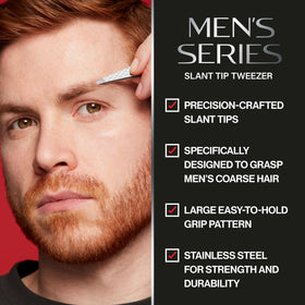 Revlon tweezers slanted tip close-up highlighting ultra-sharp edge for exact plucking