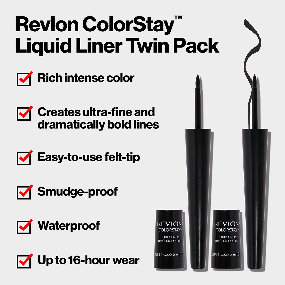 Revlon ultra-fine tip close-up highlighting precise applicator for clean lines