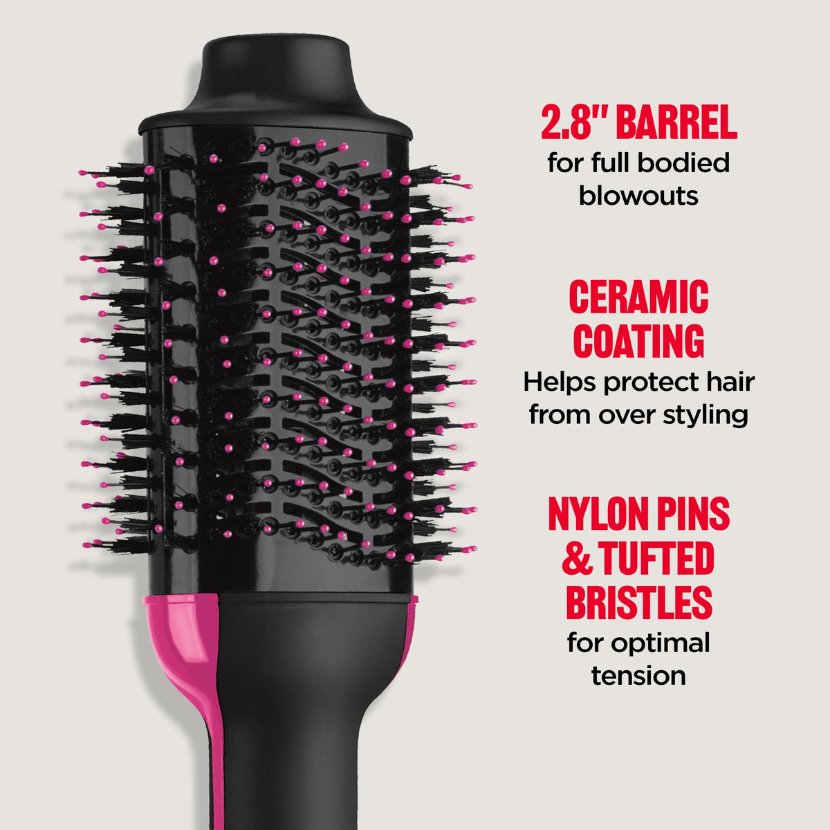 REVLON Volumizer being used on damp hair to dry and style faster for time-saving