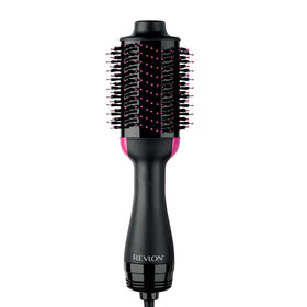 REVLON One-Step Volumizer front view showing sleek black design and controls, fast styling benefit