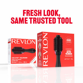 REVLON Volumizer retail packaging and label showing features and settings for informed choice