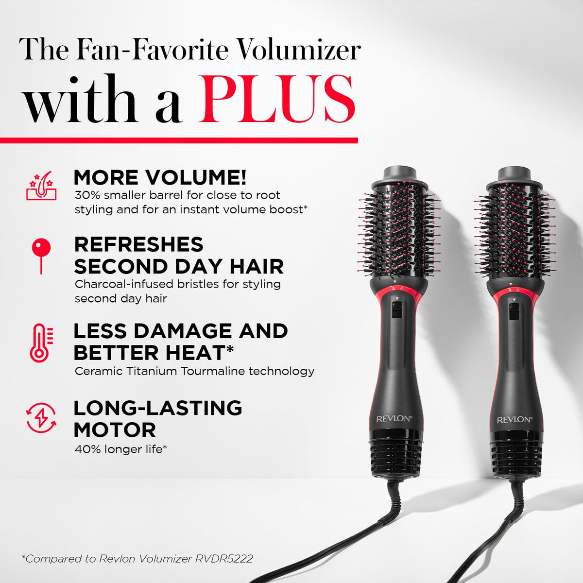 REVLON in use creating salon blowout with volume and smoothness in minutes
