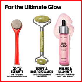 Revlon wand on bathroom counter highlighting at-home spa convenience