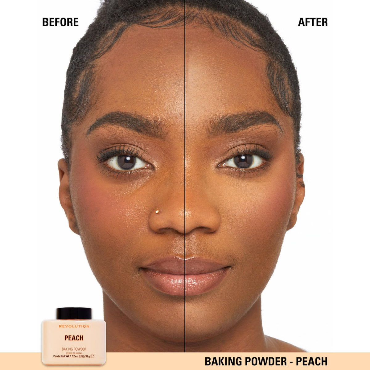 Revolution Beauty London brush applying powder illustrating smooth blending and oil control