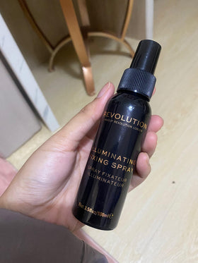 Revolution Beauty London fine mist close-up demonstrating even fast-drying spray