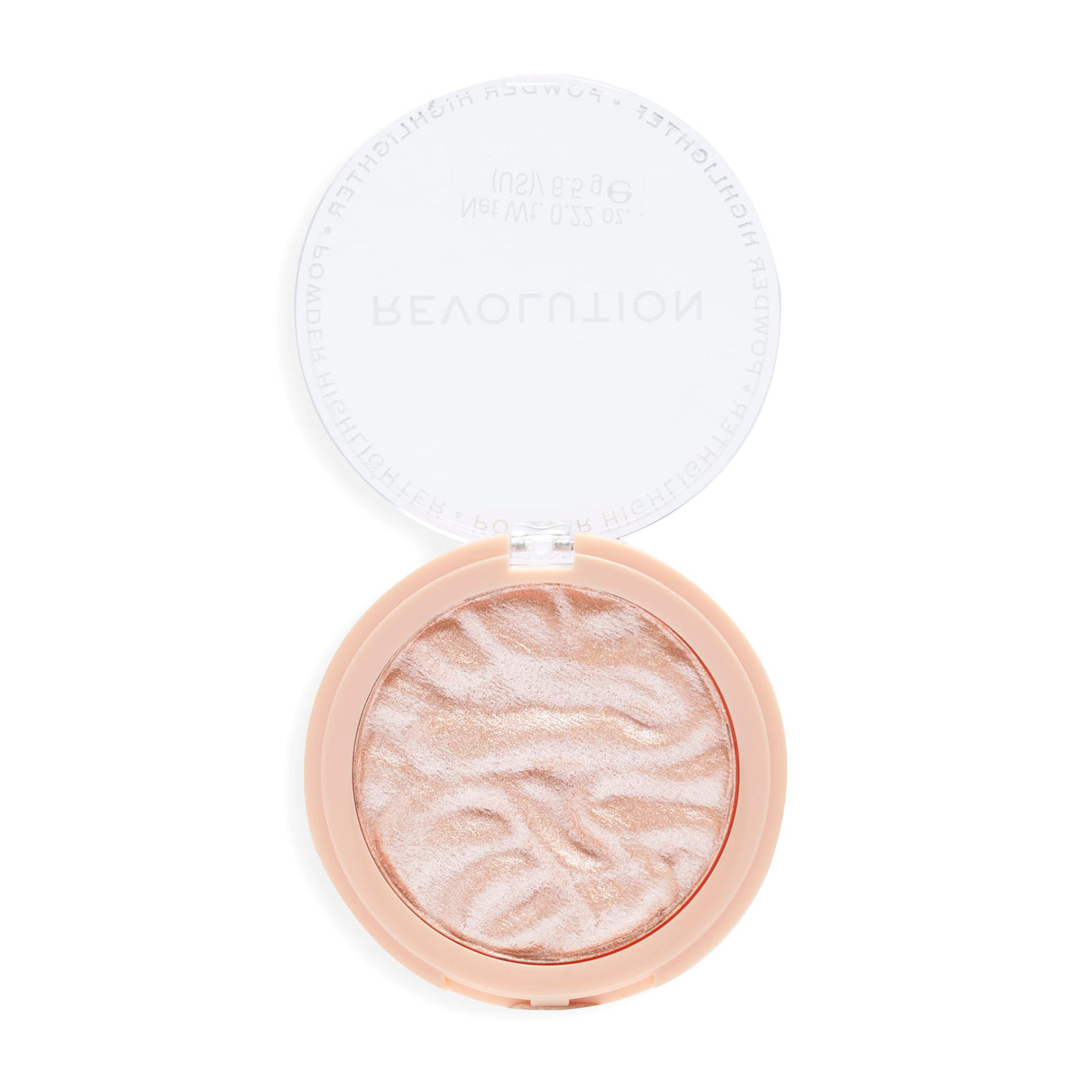 Revolution Beauty London compact front view showing sleek packaging and glow