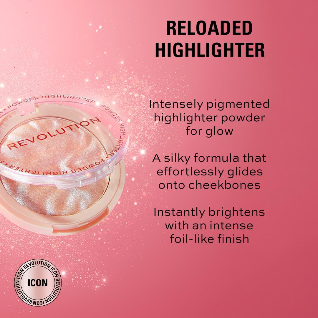 Revolution Beauty London close-up of pressed pan revealing intense shimmer