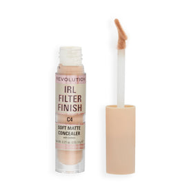 Revolution concealer front packaging shows shade C4 and benefits