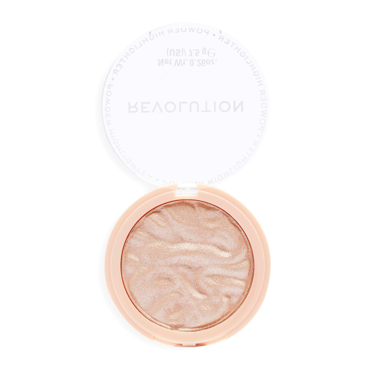 Revolution Beauty London compact front view showing sleek packaging and easy portability