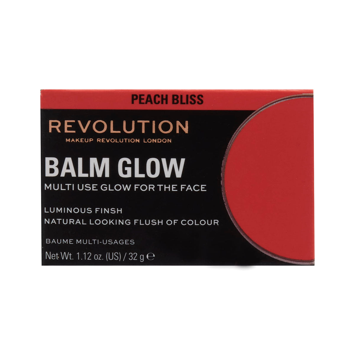 Revolution Beauty London held in hand for scale showing compact size ideal for travel