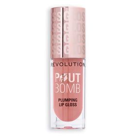 Revolution Pout Bomb ingredient callout with hyaluronic acid and jojoba benefits