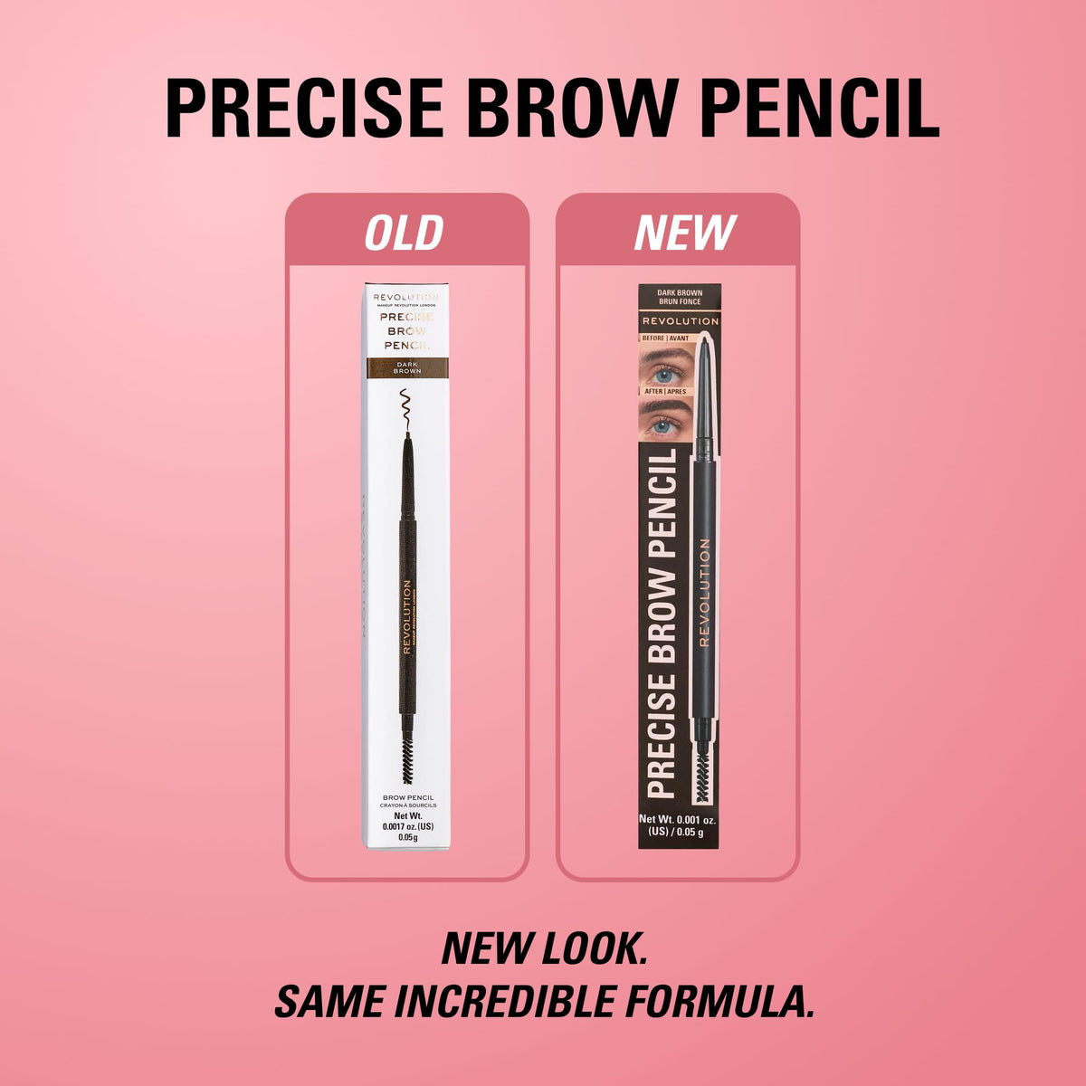 Revolution Precise Brow Pencil spoolie brush detail grooms and blends product seamlessly