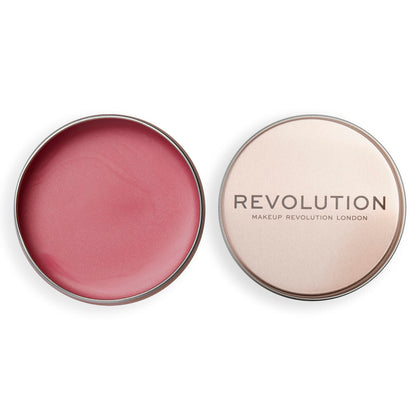 Revolution Beauty Rose Pink front jar showing shade and compact design, easy application benefit