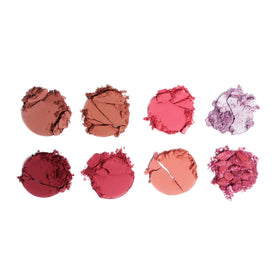 Revolution Beauty London close-up texture of shimmer and matte pans for blendable finish