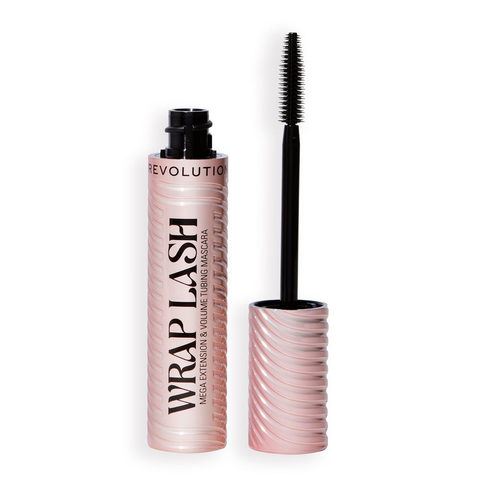 Revolution Beauty London front packaging showing chrome bottle benefit long-wear