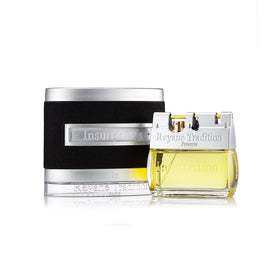 Reyane Tradition bottle front view showing elegant glass and warm amber liquid for a confident look