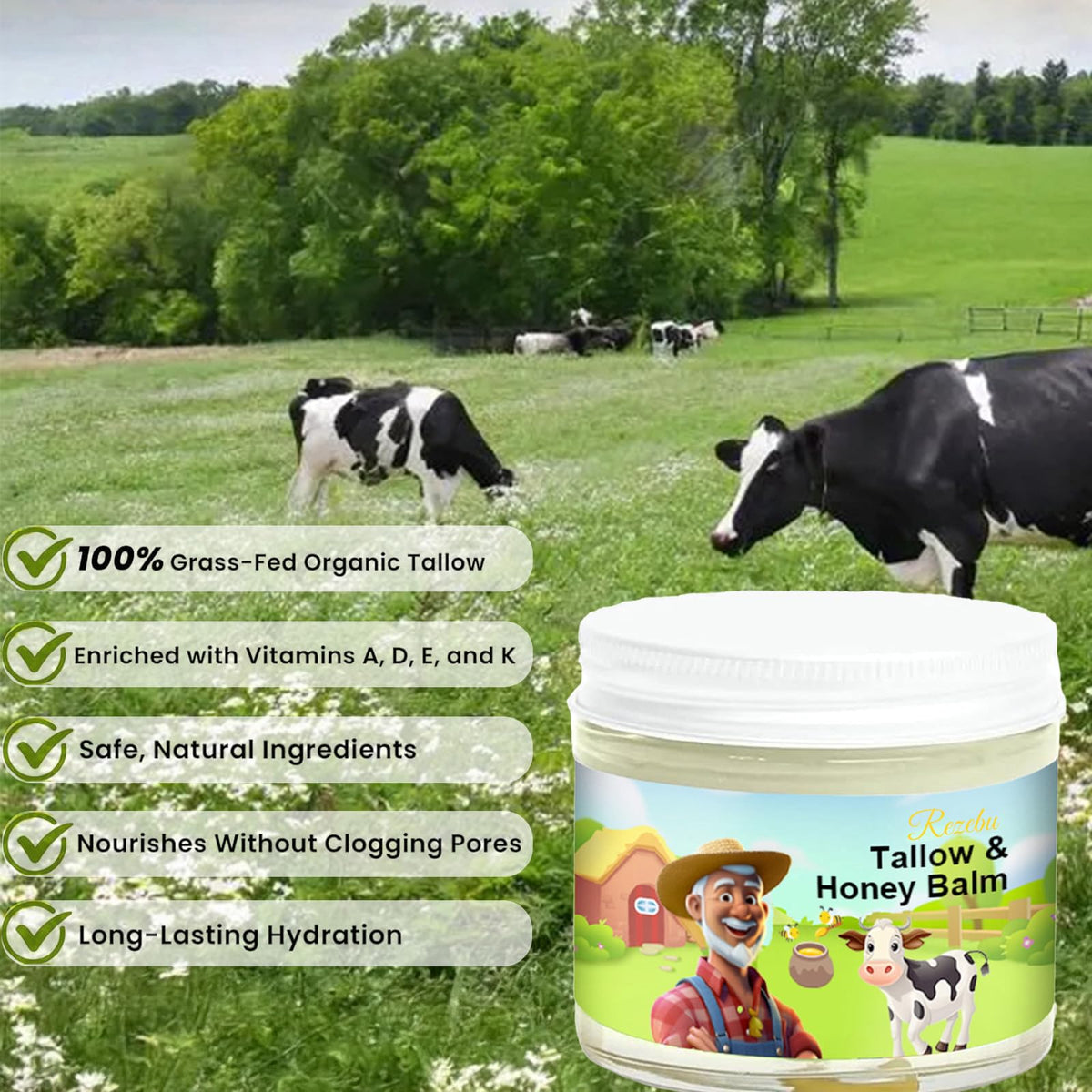 Rezebu balm close-up texture swipe melting to show creamy spreadability and absorption