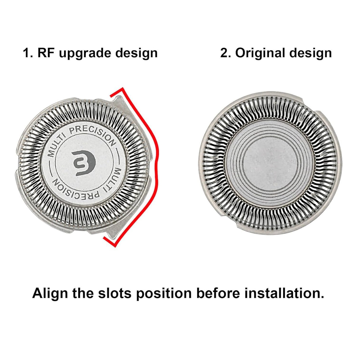 RF RollingFit replacement heads staged in bathroom to illustrate everyday use