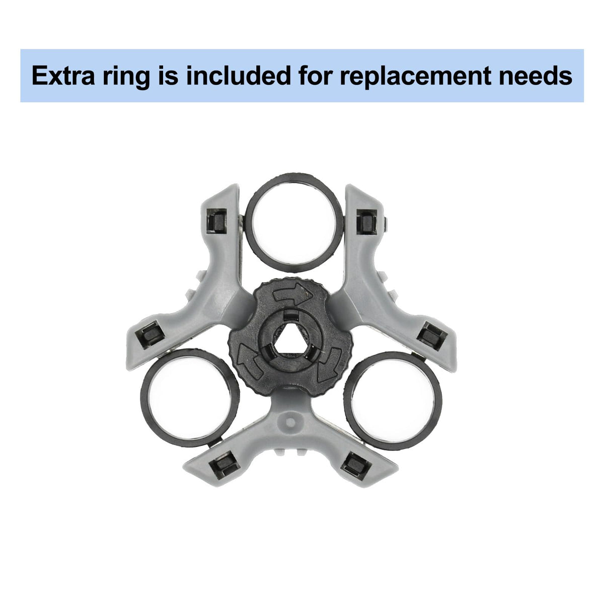 RF RollingFit retaining ring detail highlighting secure fit and stable head alignment on the shaver