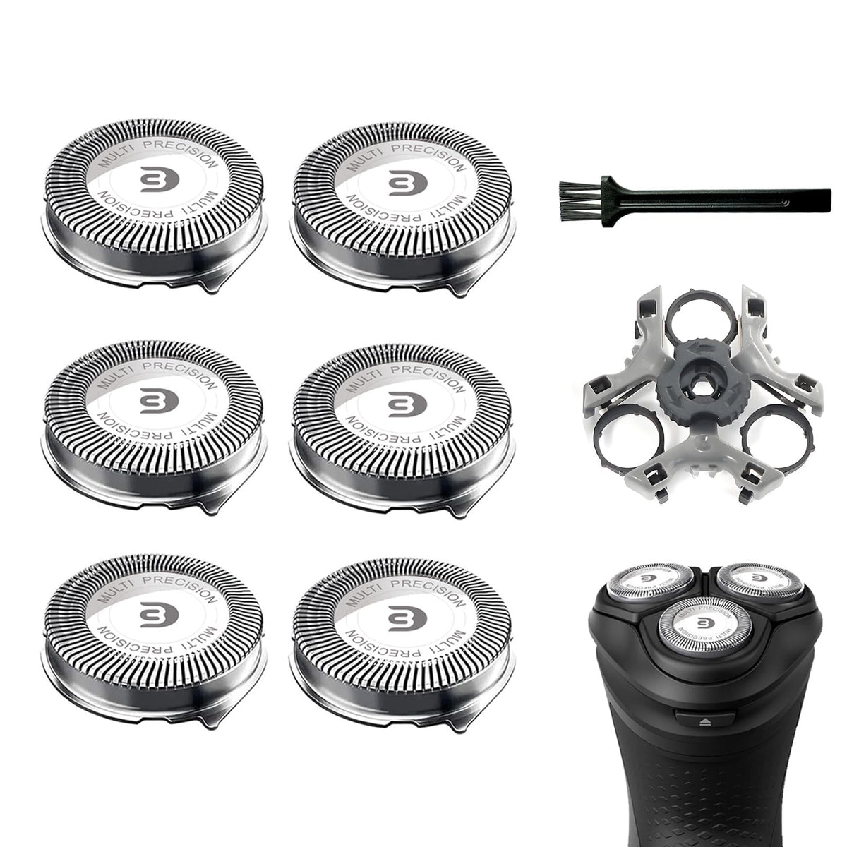 RF RollingFit front packaging showing six SH30 replacement blades and included ring, ensures quick restoration