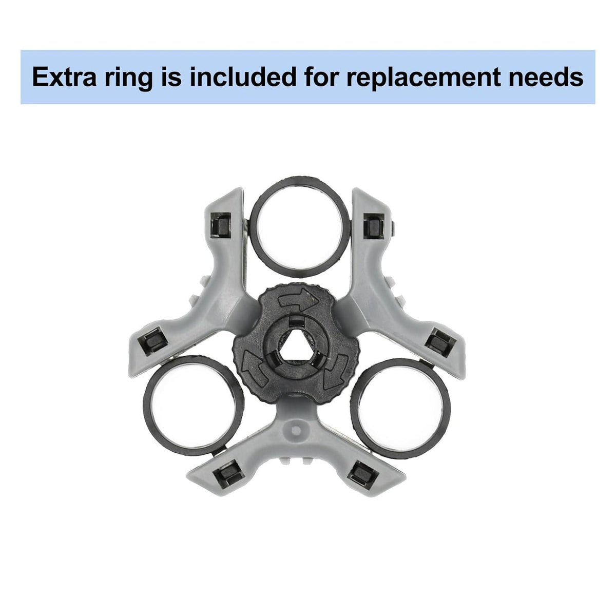 RF RollingFit retaining ring detail that secures blades in place for stable, reliable shaving performance