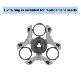 RF RollingFit retaining ring detail that secures blades in place for stable, reliable shaving performance
