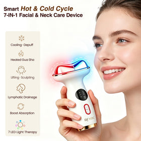 RFVDC close-up of stainless steel massage head highlighting fast temperature transfer
