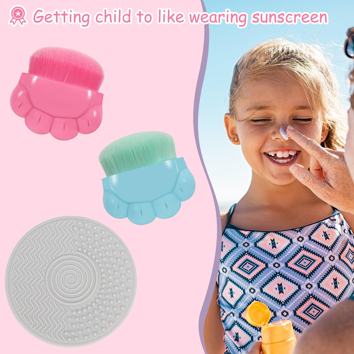 RGQSUN silicone cleaning pad in use, quick hygienic brush cleaning