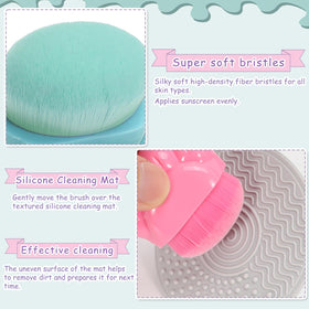 RGQSUN soft fiber brush head detail, gentle spread for even sunscreen