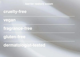 Rhode Barrier Restore Cream on bathroom vanity portraying routine use and balanced moisture