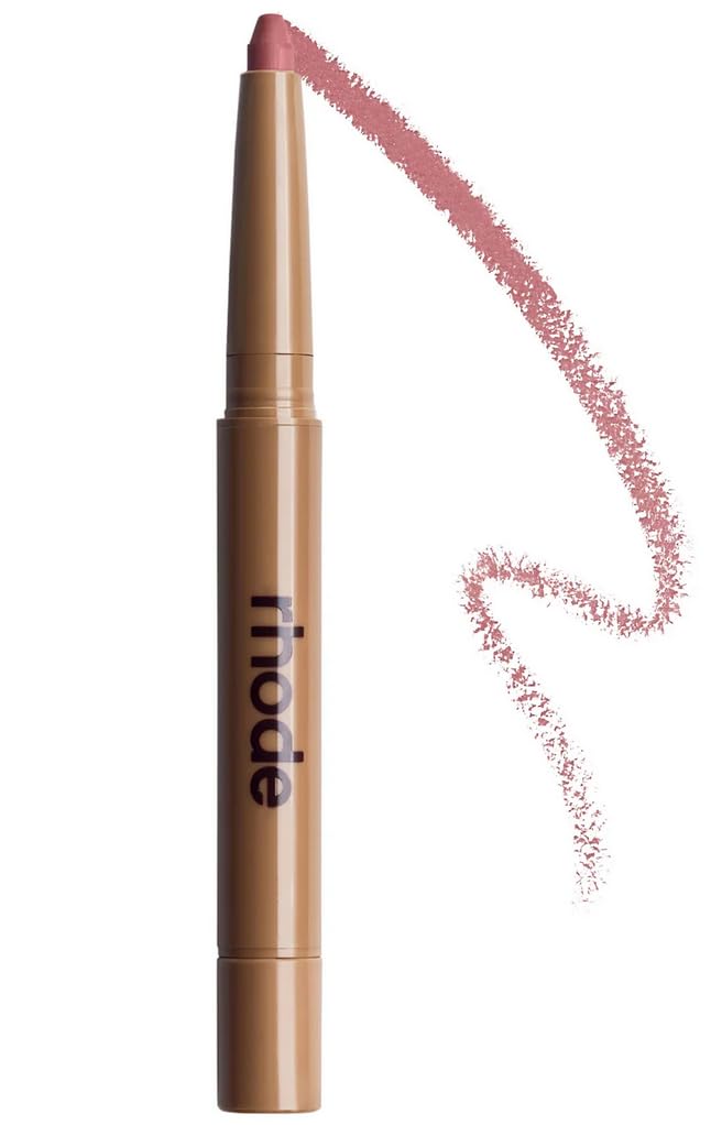 Rhode lip shaper front packaging showing sleek pen design and Press shade benefit precision