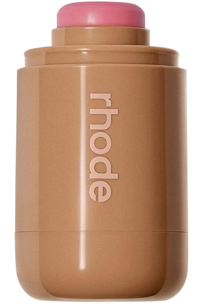 Rhode pocket blush Piggy compact front view showing shade and portable case for easy touch-ups