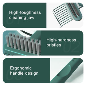 RHOS nylon bristle side detail clearing oil and dust from brush pads