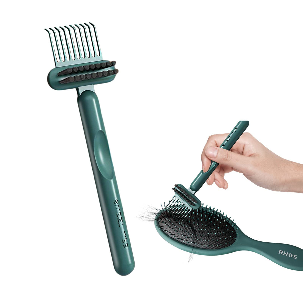 RHOS front view green pack showing compact cleaner — easy brush maintenance