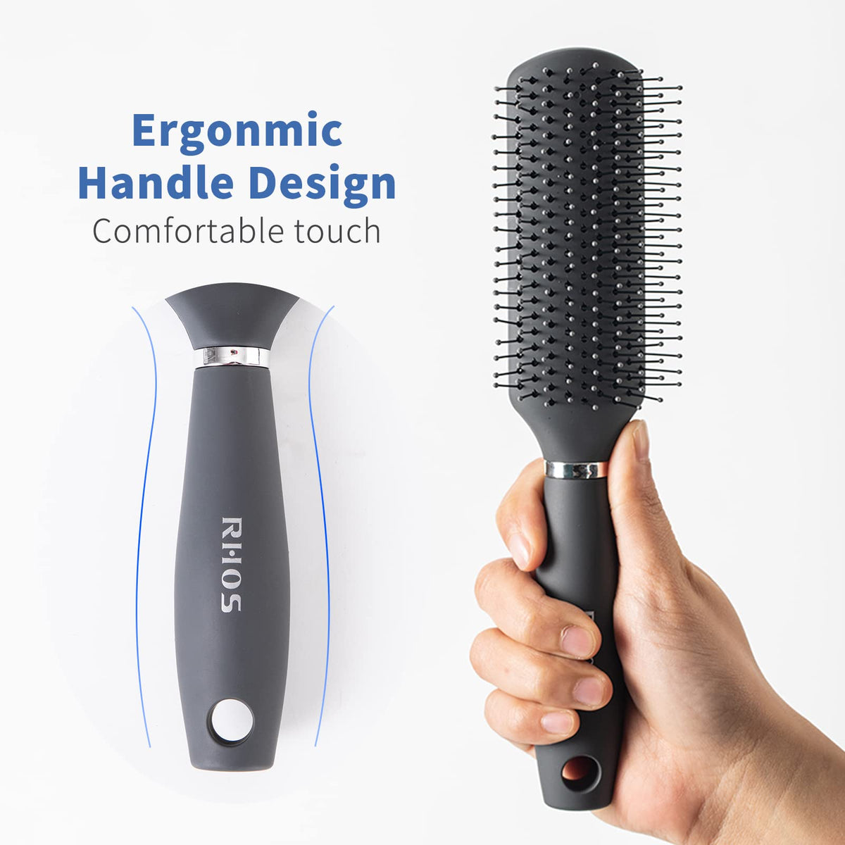 RHOS ergonomic handle with frosted grip for comfortable control