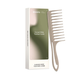 RHOS large wide tooth comb front view shows ergonomic shape and gentle detangling