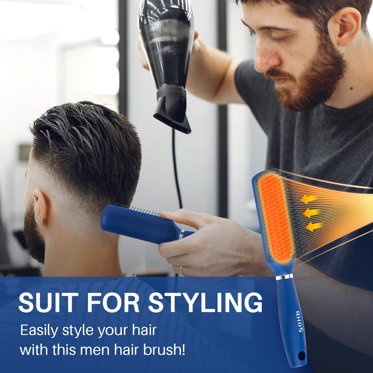 RHOS brush gliding through wet hair to reduce breakage