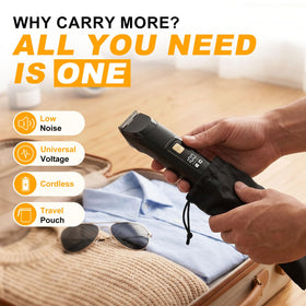 RICAF trimmer on bathroom vanity with grooming accessories for everyday routine
