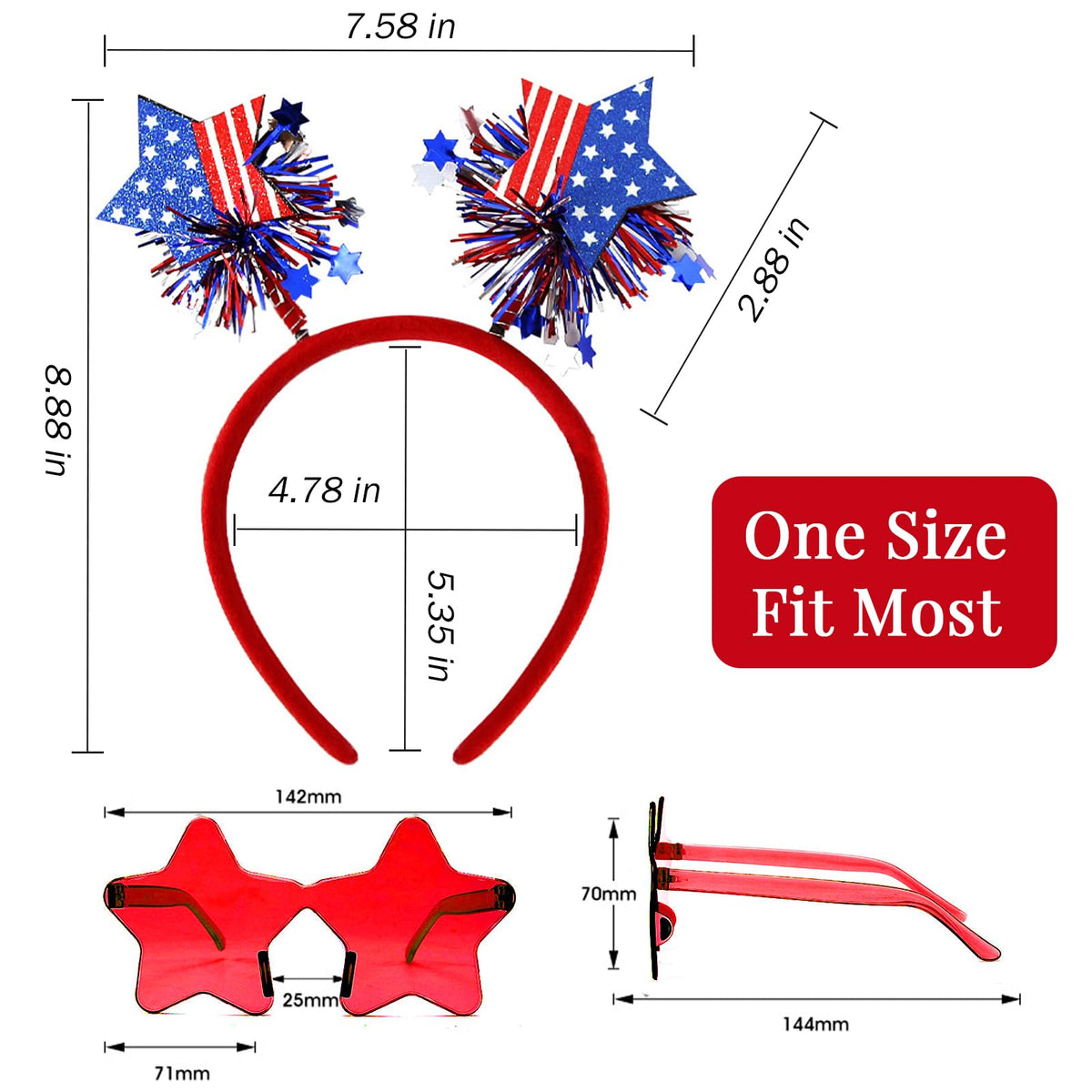 Ricawa headband worn at parade providing visible American-themed flair